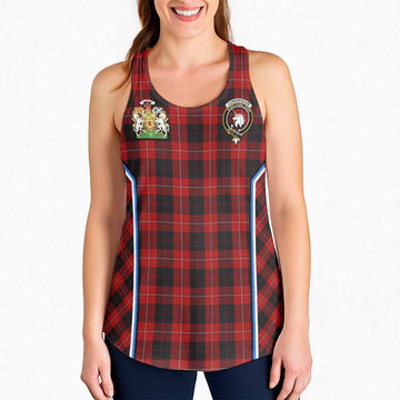 Cunningham Tartan Crest Women Racerback Tanks Scotland Coat of Arm Flag Style - Tartan Vibes Clothing