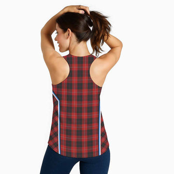 Cunningham Tartan Crest Women Racerback Tanks Scotland Coat of Arm Flag Style - Tartan Vibes Clothing