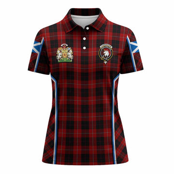 Cunningham Tartan Crest Women's Polo Shirt Scotland Coat of Arm Flag Style - Tartan Vibes Clothing