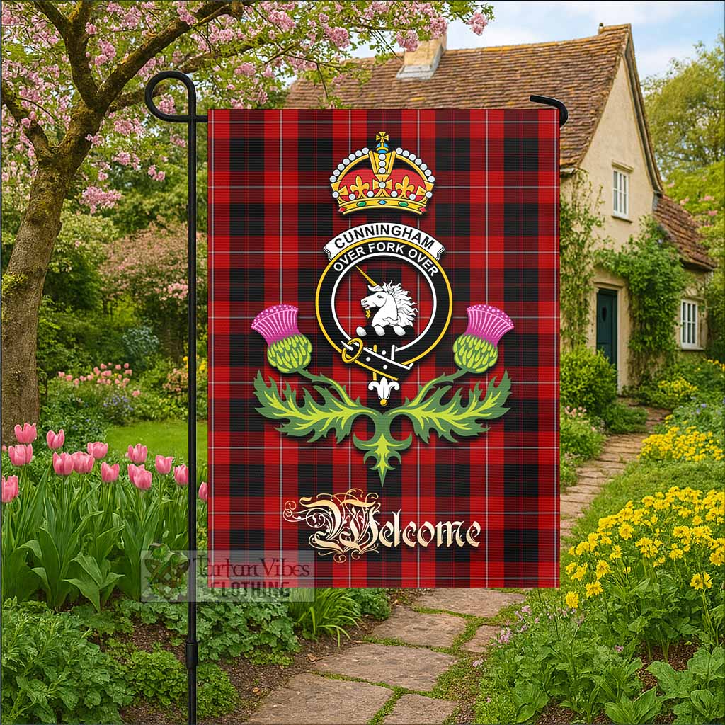 Cunningham Tartan Family Crest Garden Flag Royal Thistle Welcome Style