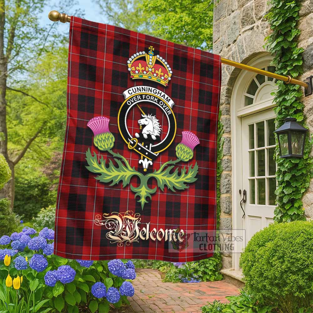 Cunningham Tartan Family Crest Garden Flag Royal Thistle Welcome Style