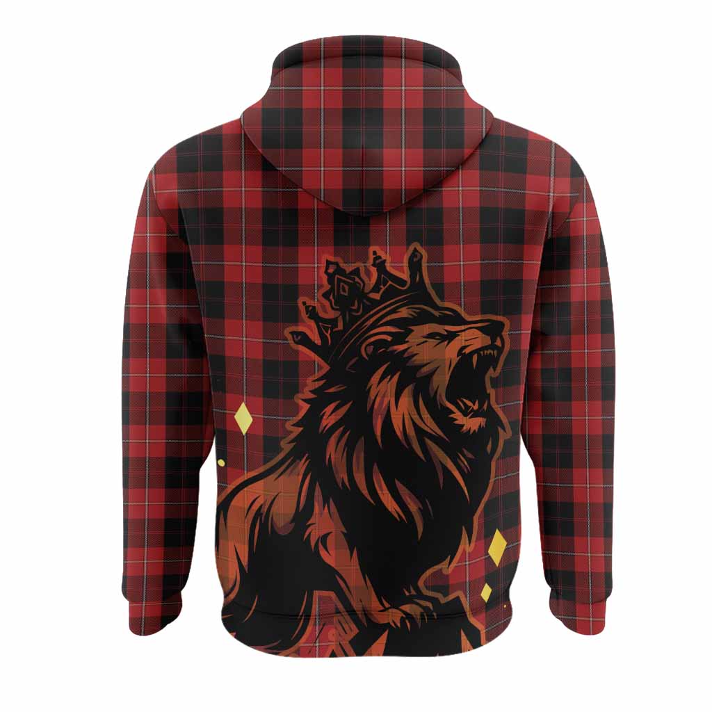 Cunningham Tartan Family Crest Hoodie Crowned Lion Roaring