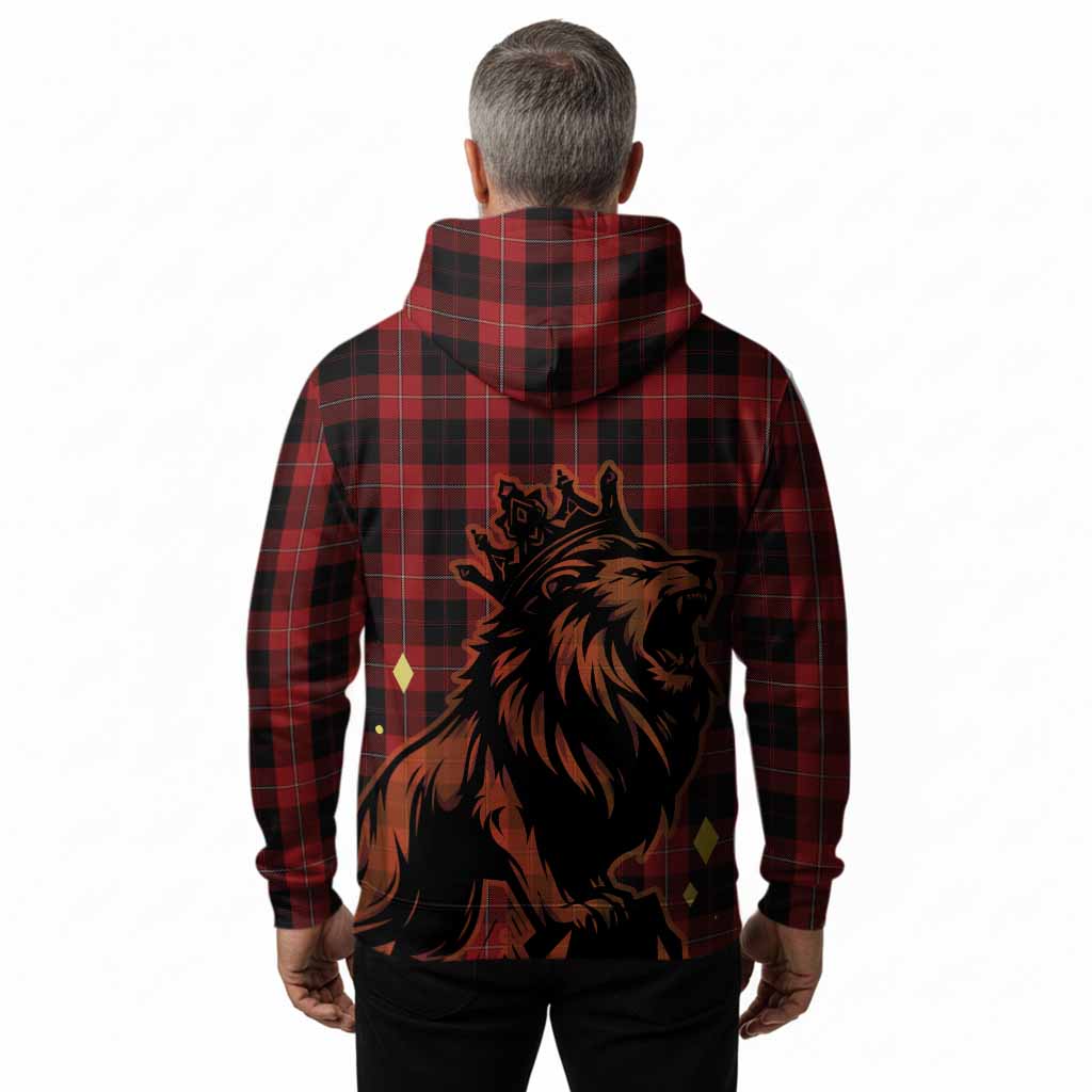 Cunningham Tartan Family Crest Hoodie Crowned Lion Roaring