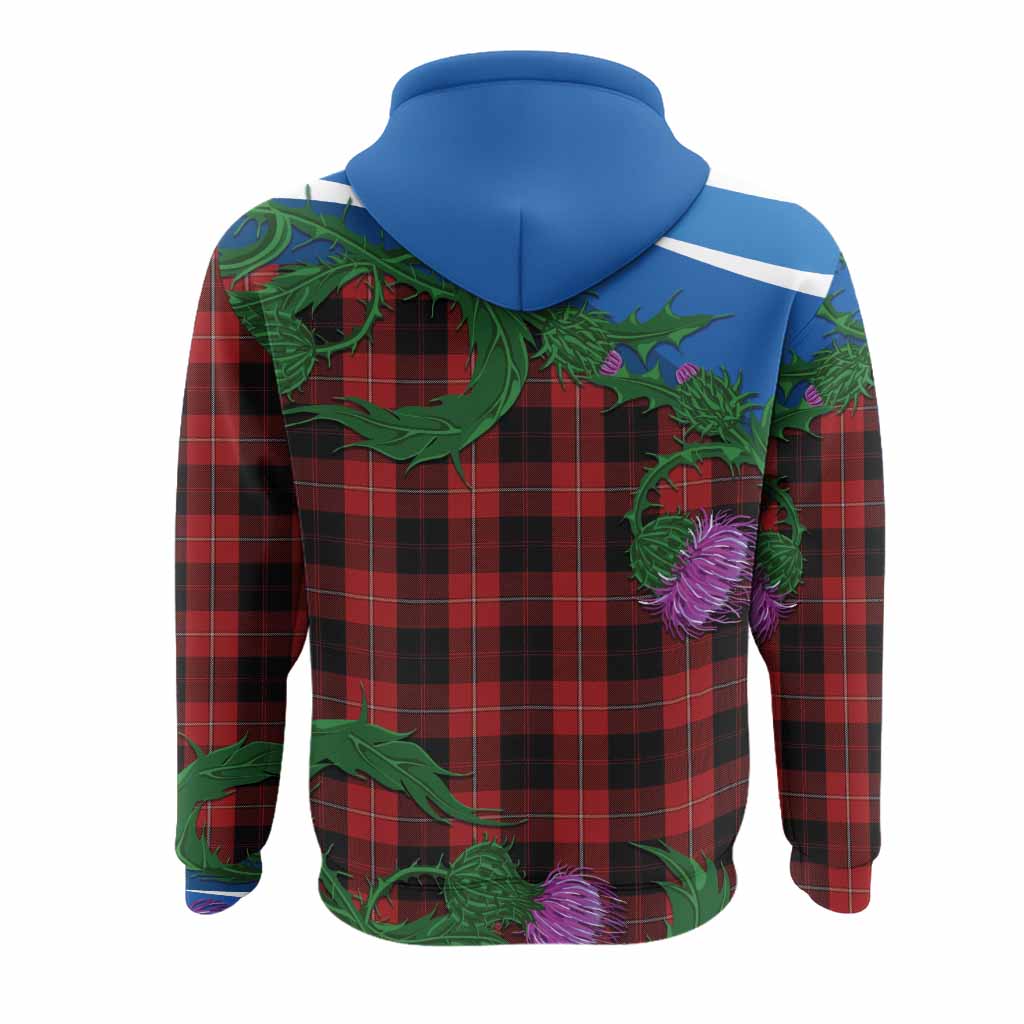 Cunningham Tartan Family Crest Hoodie Thistle in Minimalism