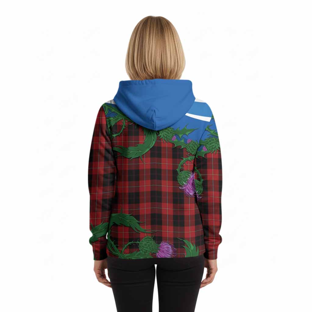 Cunningham Tartan Family Crest Hoodie Thistle in Minimalism