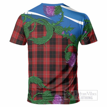 Cunningham Tartan Family Crest T-Shirt Thistle in Minimalism