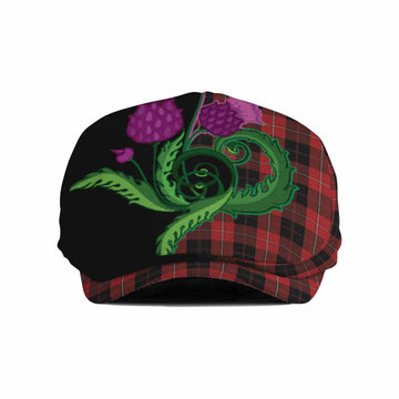 Cunningham Tartan Flat Cap, Jeff Cap Traditional Scottish Thistle