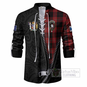 Cunningham Tartan Ghillie Shirt New Zealand Pattern Unique Zipper Stylized