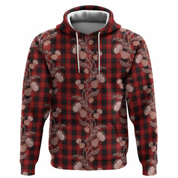 Cunningham Tartan Hoodie Seamless Scottish Thistle Flowers