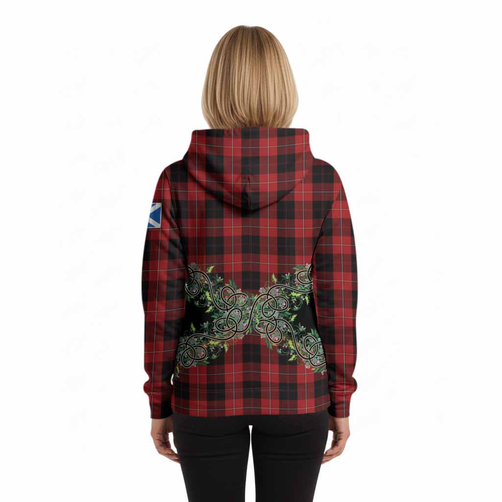 Cunningham Tartan Hoodie Thistle Scottish Spirit