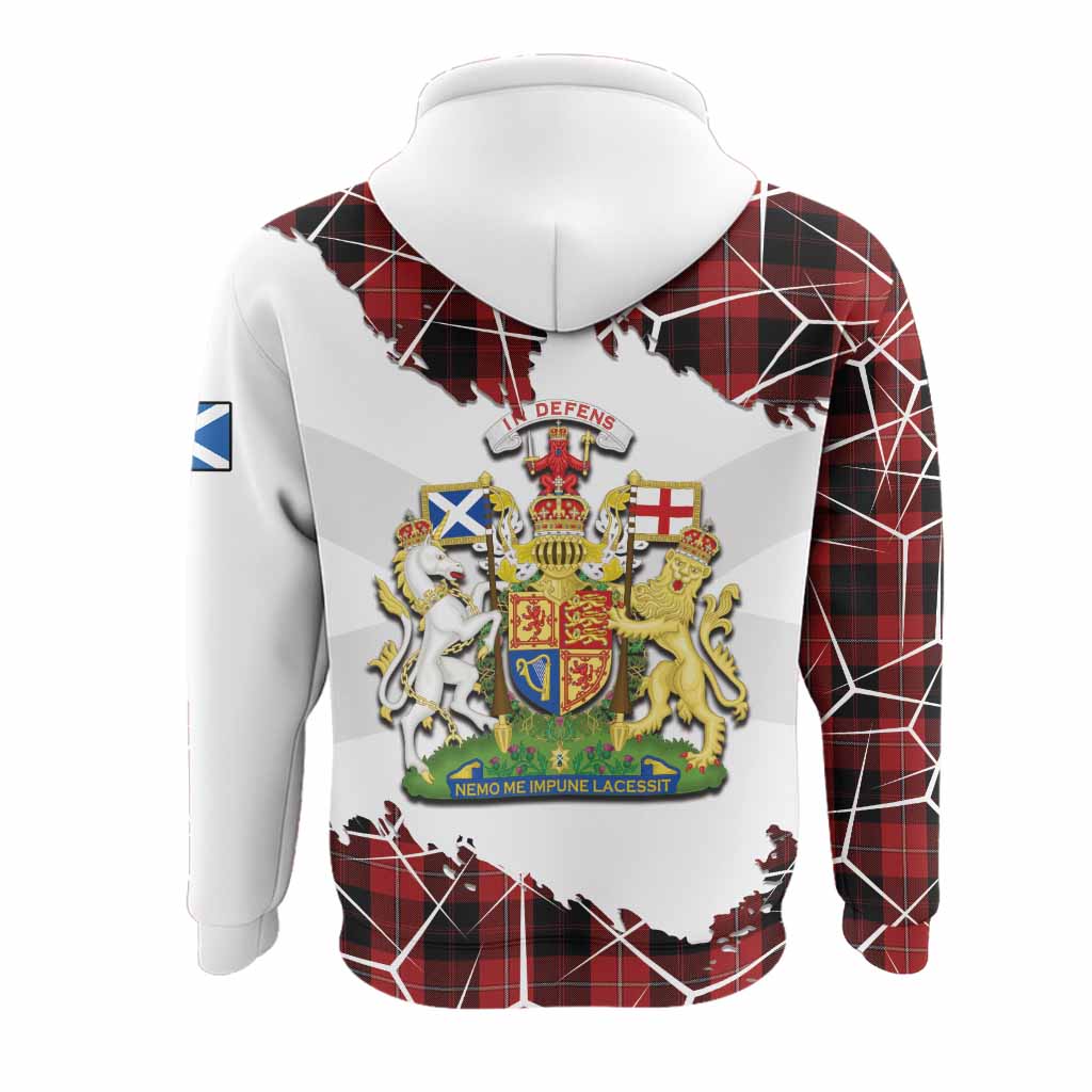 Cunningham Tartan Hoodie with Family Crest and Lion Rampant Grunge Style
