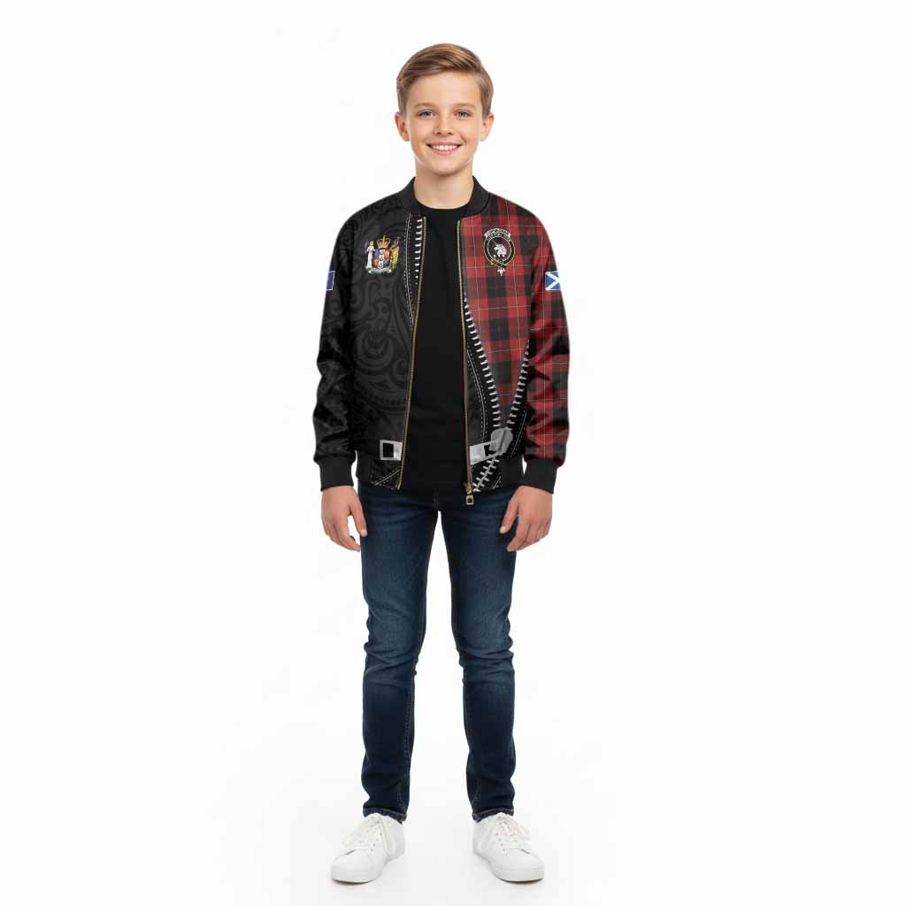 Cunningham Tartan Kid Bomber Jacket New Zealand Pattern Unique Zipper Stylized