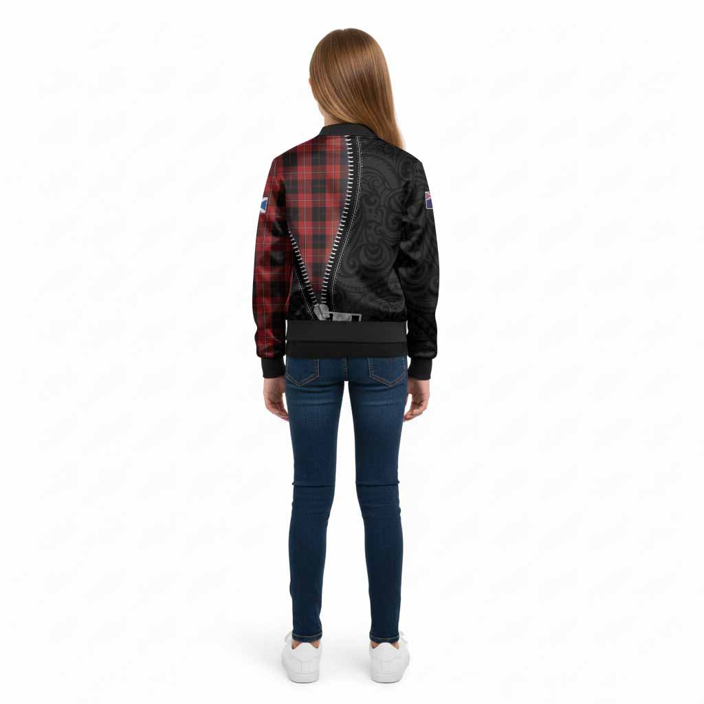 Cunningham Tartan Kid Bomber Jacket New Zealand Pattern Unique Zipper Stylized