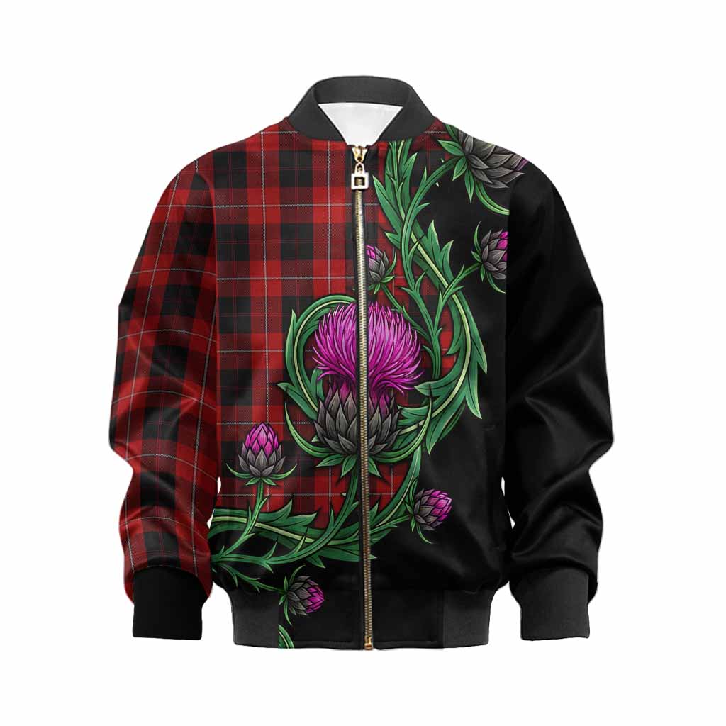 Cunningham Tartan Kid Bomber Jacket Resilient Scottish Thistle Kid XS - Tartan Vibes Clothing