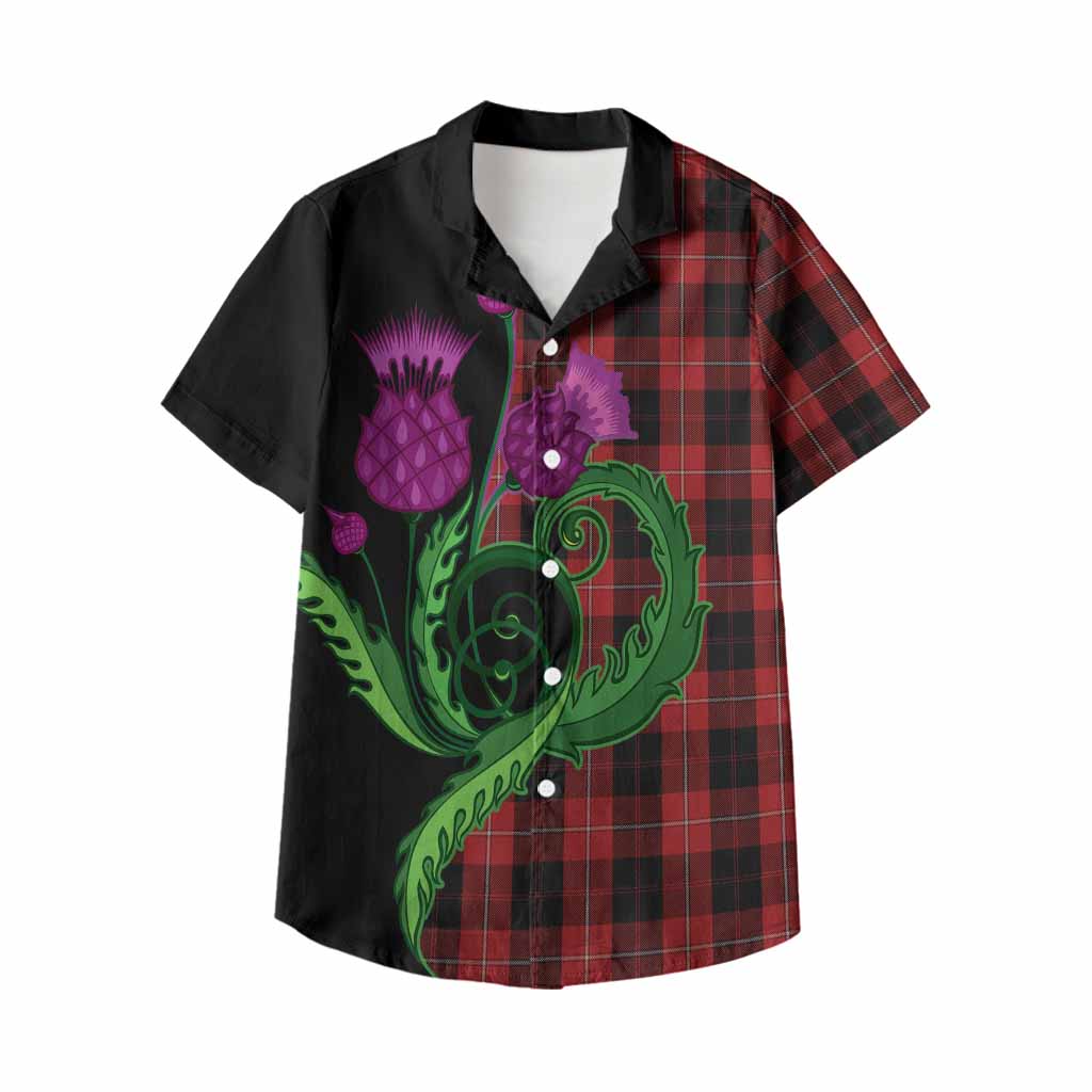 Cunningham Tartan Kid Hawaiian Shirt Traditional Scottish Thistle