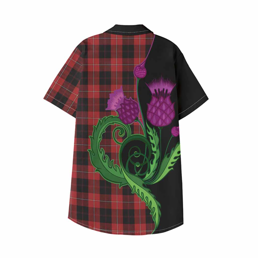 Cunningham Tartan Kid Hawaiian Shirt Traditional Scottish Thistle