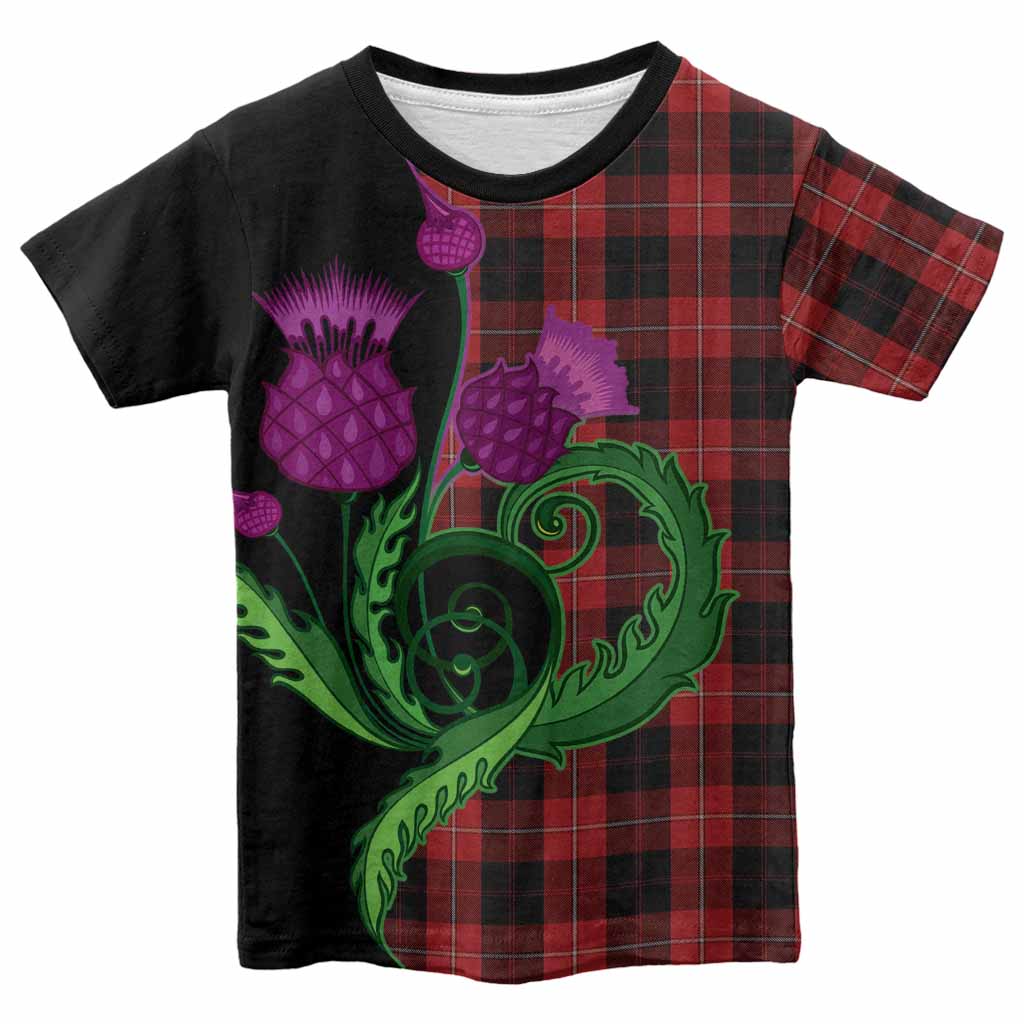 Cunningham Tartan Kid T-shirt Traditional Scottish Thistle
