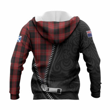 Cunningham Tartan Knitted Hoodie New Zealand Pattern Unique Zipper Stylized