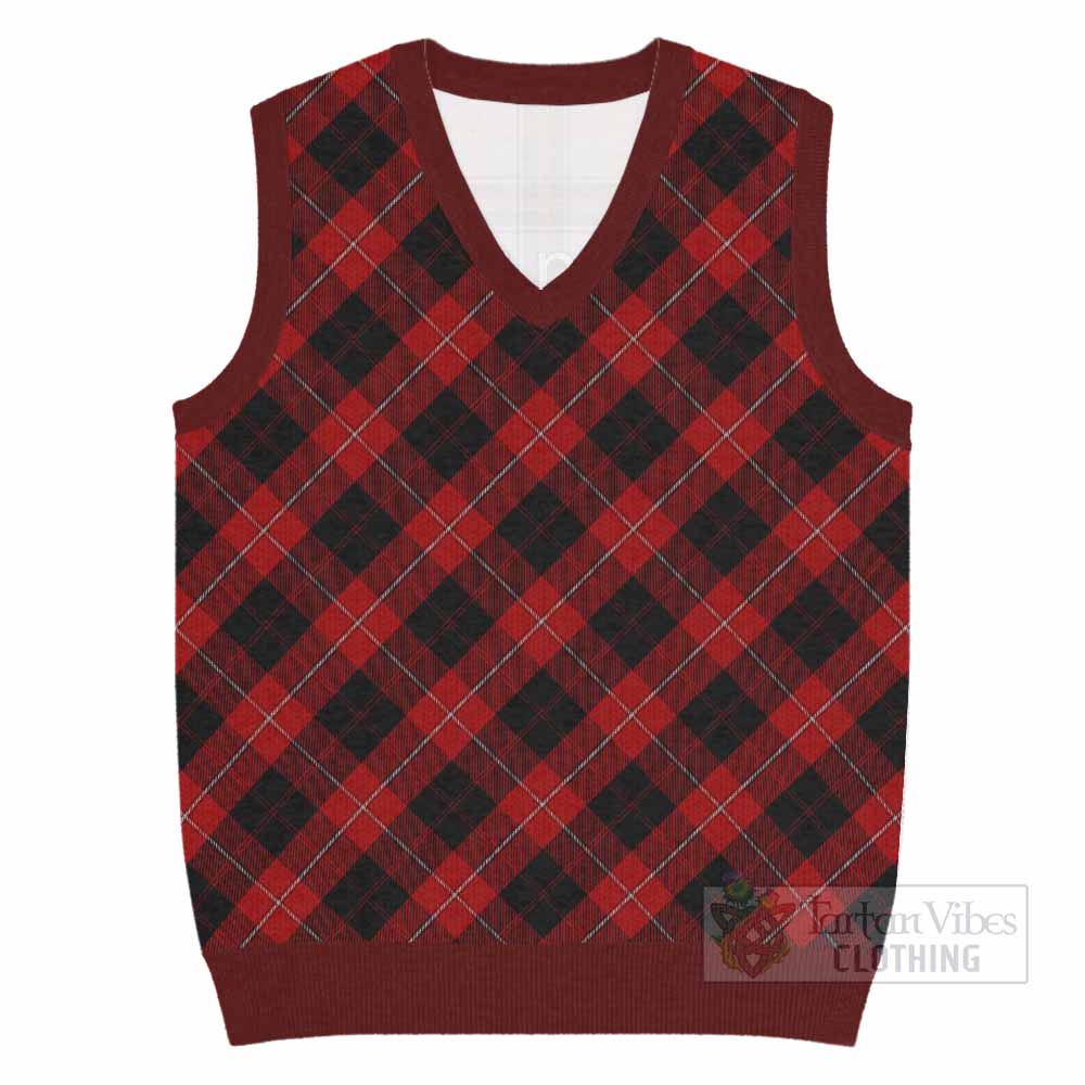 Cunningham Tartan  Knitted V-Neck Vest Cross Style