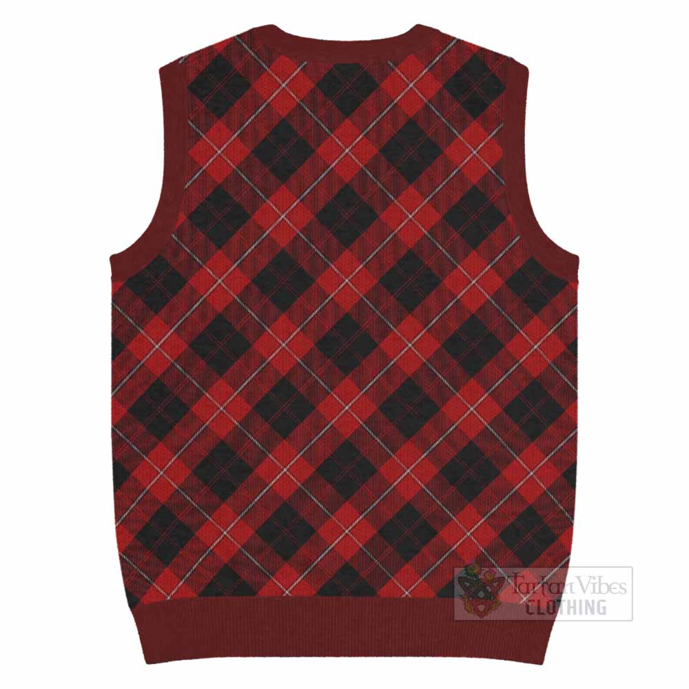 Cunningham Tartan  Knitted V-Neck Vest Cross Style