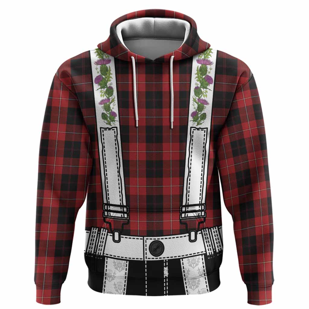 Cunningham Tartan Lederhosen Costume Hoodie Scotland Thistle Floral