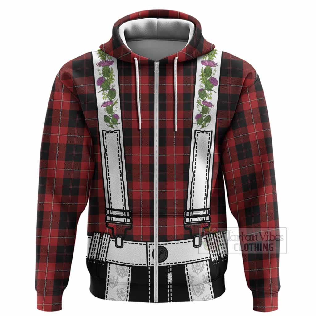 Cunningham Tartan Lederhosen Costume Hoodie Scotland Thistle Floral