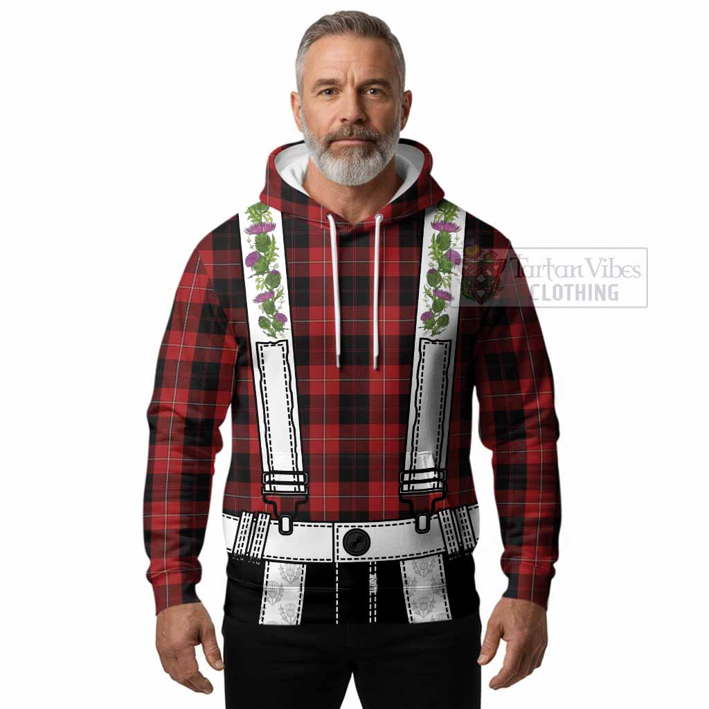 Cunningham Tartan Lederhosen Costume Hoodie Scotland Thistle Floral