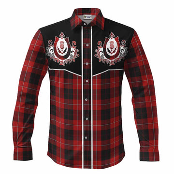 Cunningham Tartan Long Sleeve Button Shirts Horseshoe Ornament Men's Shirt S - Tartan Vibes Clothing