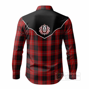 Cunningham Tartan Long Sleeve Button Shirts Horseshoe Ornament - Tartan Vibes Clothing