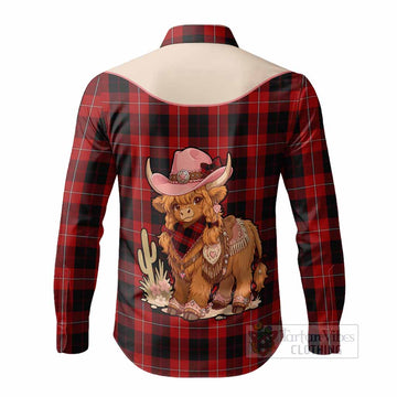 Cunningham Tartan Long Sleeve Button Shirts Wee Coo Cowgirl Cute Style - Tartan Vibes Clothing