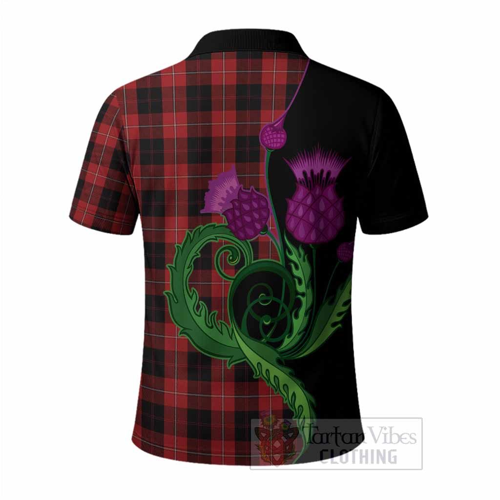 Cunningham Tartan Polo Shirt Traditional Scottish Thistle
