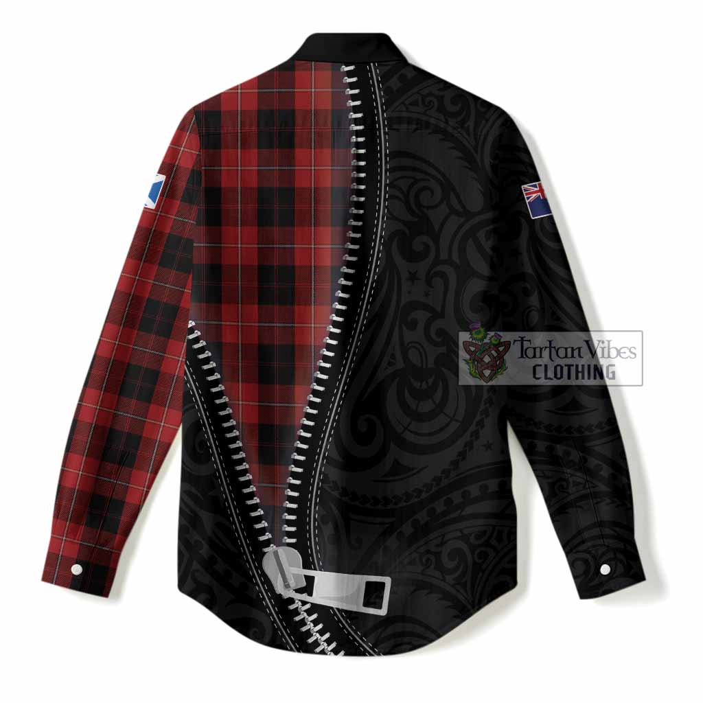 Cunningham Tartan Women Casual Shirt New Zealand Pattern Unique Zipper Stylized
