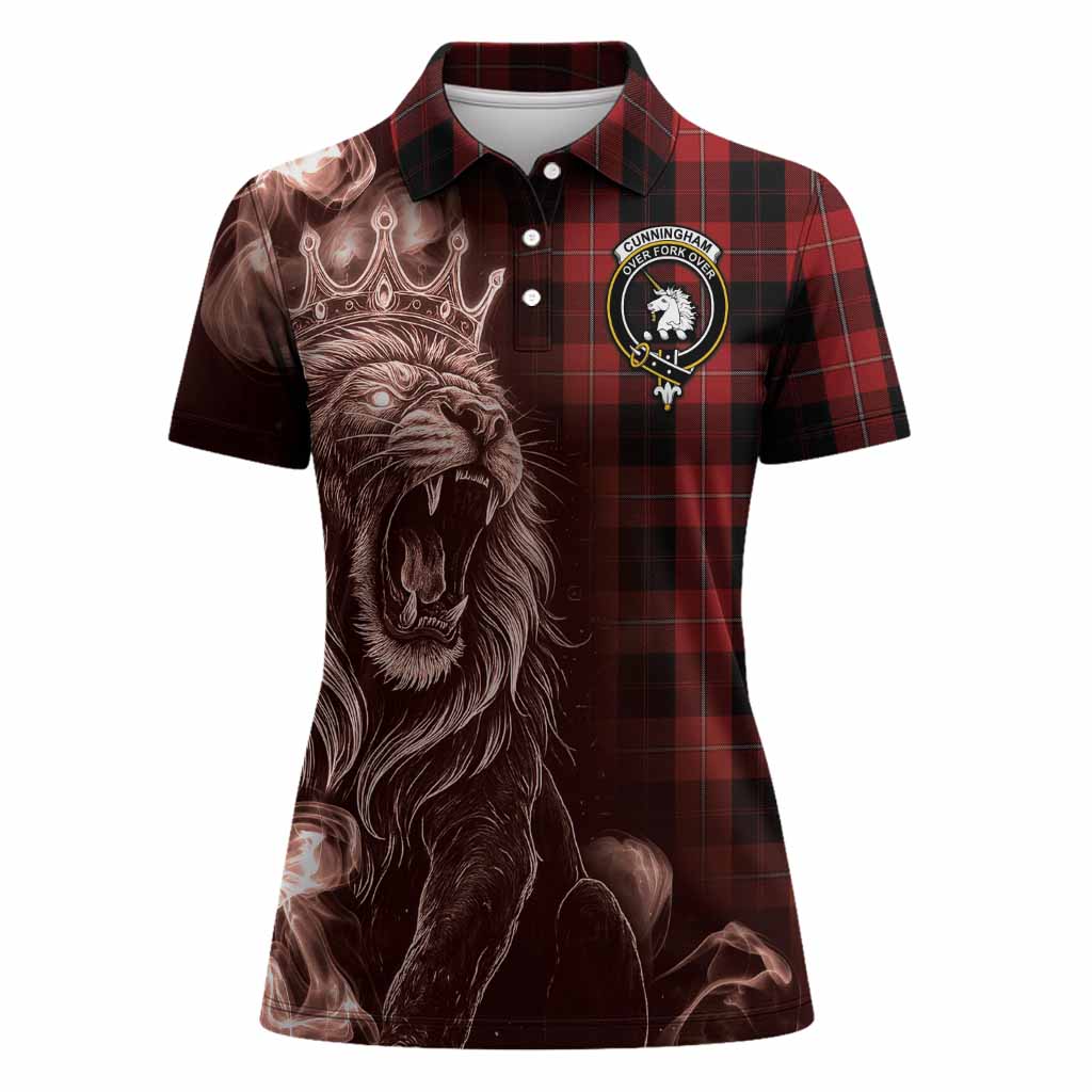 Cunningham Tartan Women Polo Shirt Roaring Lion Heritage
