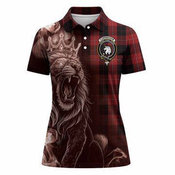 Cunningham Tartan Women Polo Shirt Roaring Lion Heritage