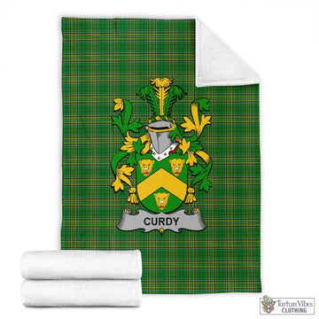 Curdy Irish Clan Tartan Blanket with Coat of Arms