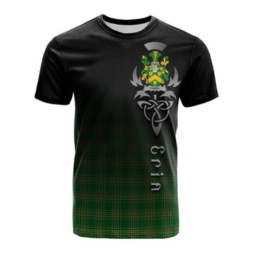 Curdy Irish Clan Cotton T-shirt with Coat of Arms Erin Go Bragh Celtic Inspired