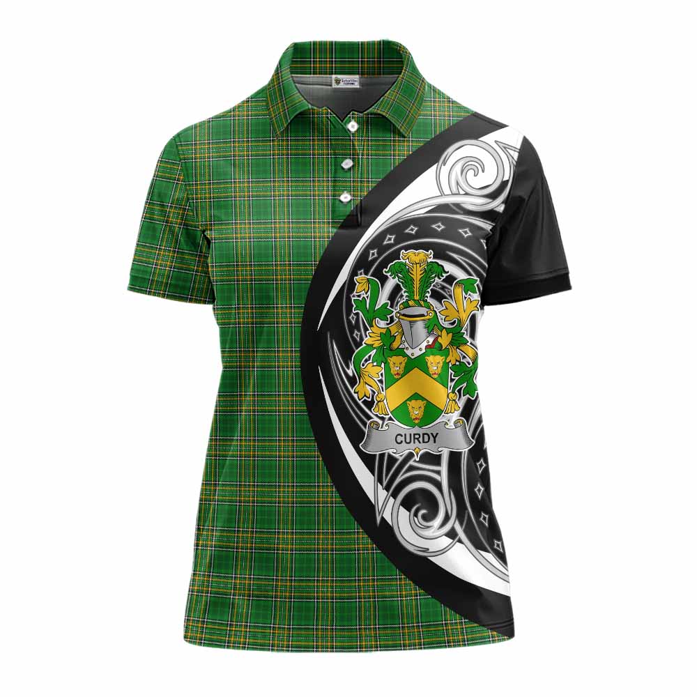 Tartan Vibes Clothing Curdy Irish Clan Women's Polo Shirt Celtic Circle Style