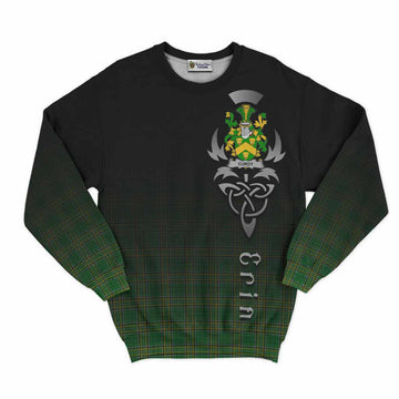 Curdy Irish Clan Sweatshirt with Coat of Arms Erin Go Bragh Celtic Inspired