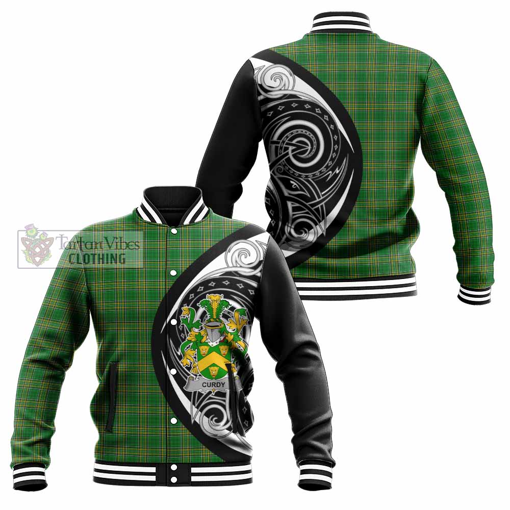 Curdy Irish Clan Baseball Jacket Celtic Circle Style - Tartan Vibes Clothing