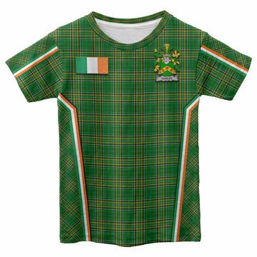 Curley Irish Clan Coat of Arm Tartan Kid T-shirt Flag Style
