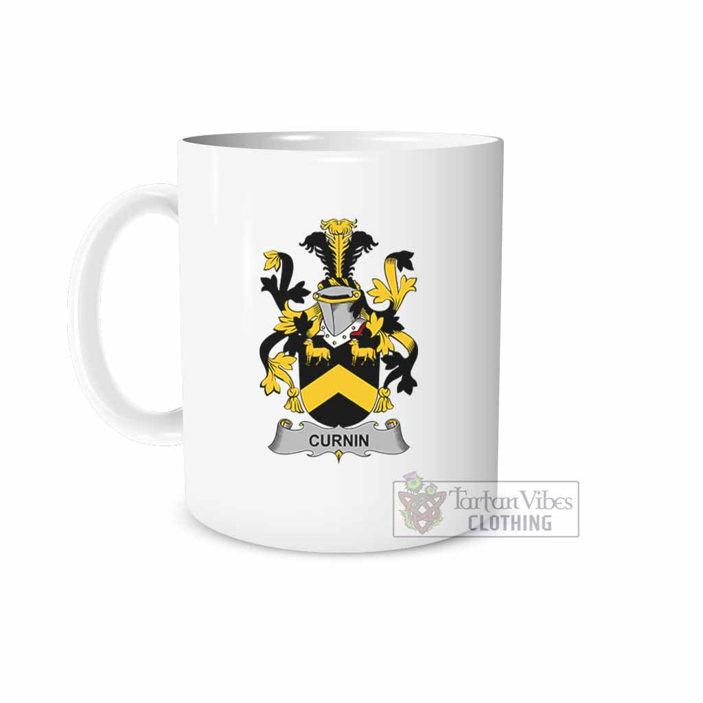 Curnin Irish Clan Coat of Arms Ceramic Mug White - 2D-tartanvibesclothing