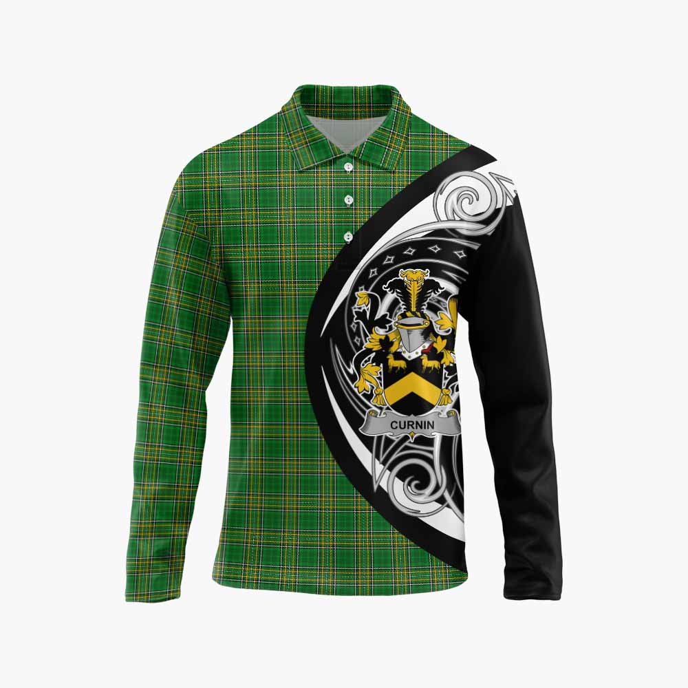 Curnin Irish Clan Long Sleeve Polo Shirt Celtic Circle Style Unisex - Tartan Vibes Clothing
