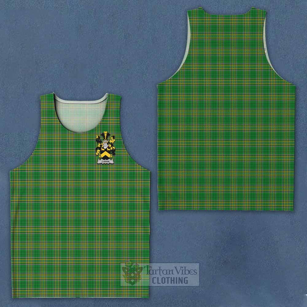 Curnin Irish Clan Tartan Men's Tank Top with Coat of Arms - Tartan Vibes Clothing