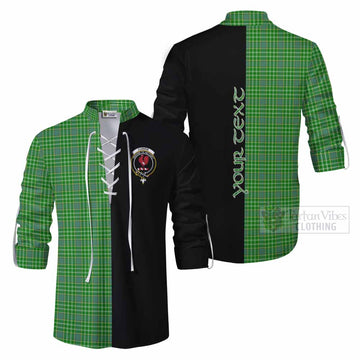 Currie Tartan Ghillie Kilt Shirt with Family Crest and Half Of Me Style Men - Tartan Vibes Clothing