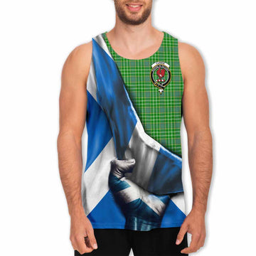 Currie Tartan Men's Tank Top with Family Crest Scotland Patriotic Style Men - Tartan Vibes Clothing