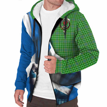 Currie Tartan Sherpa Hoodie with Family Crest Scotland Patriotic Style Unisex S - Tartan Vibes Clothing