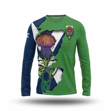 Currie Tartan Family Crest Long Sleeve T-Shirt Scottish Thistle Celtic Inspired Unisex - Tartan Vibes Clothing