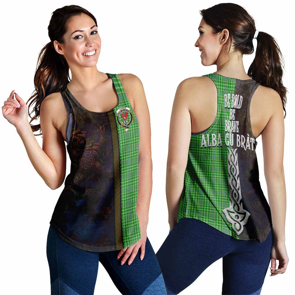 Currie Tartan Family Crest Women's Racerback Tanks Alba Gu Brath Be Brave Lion Ancient Style 4XL - Tartan Vibes Clothing