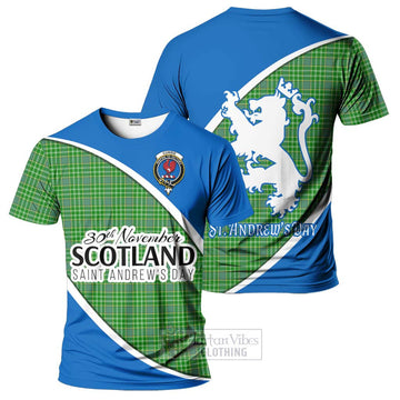 Currie Family Crest Tartan T-Shirt Celebrate Saint Andrew's Day in Style