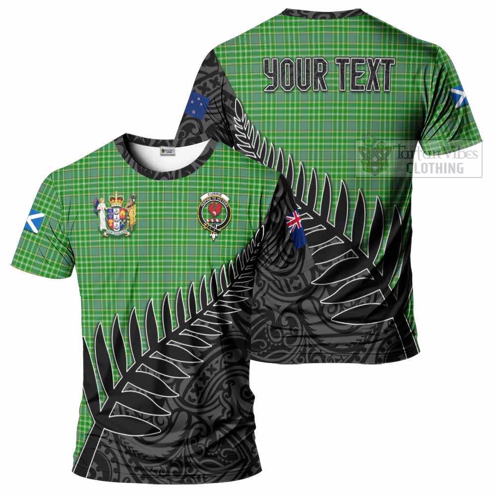 Currie Crest Tartan T-Shirt with New Zealand Silver Fern Half Style Kid's Shirt - Tartan Vibes Clothing